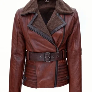 Dark Brown Shearling Leather Jacket